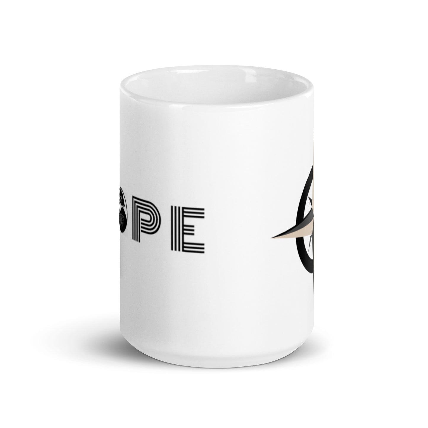 Compass White glossy mug