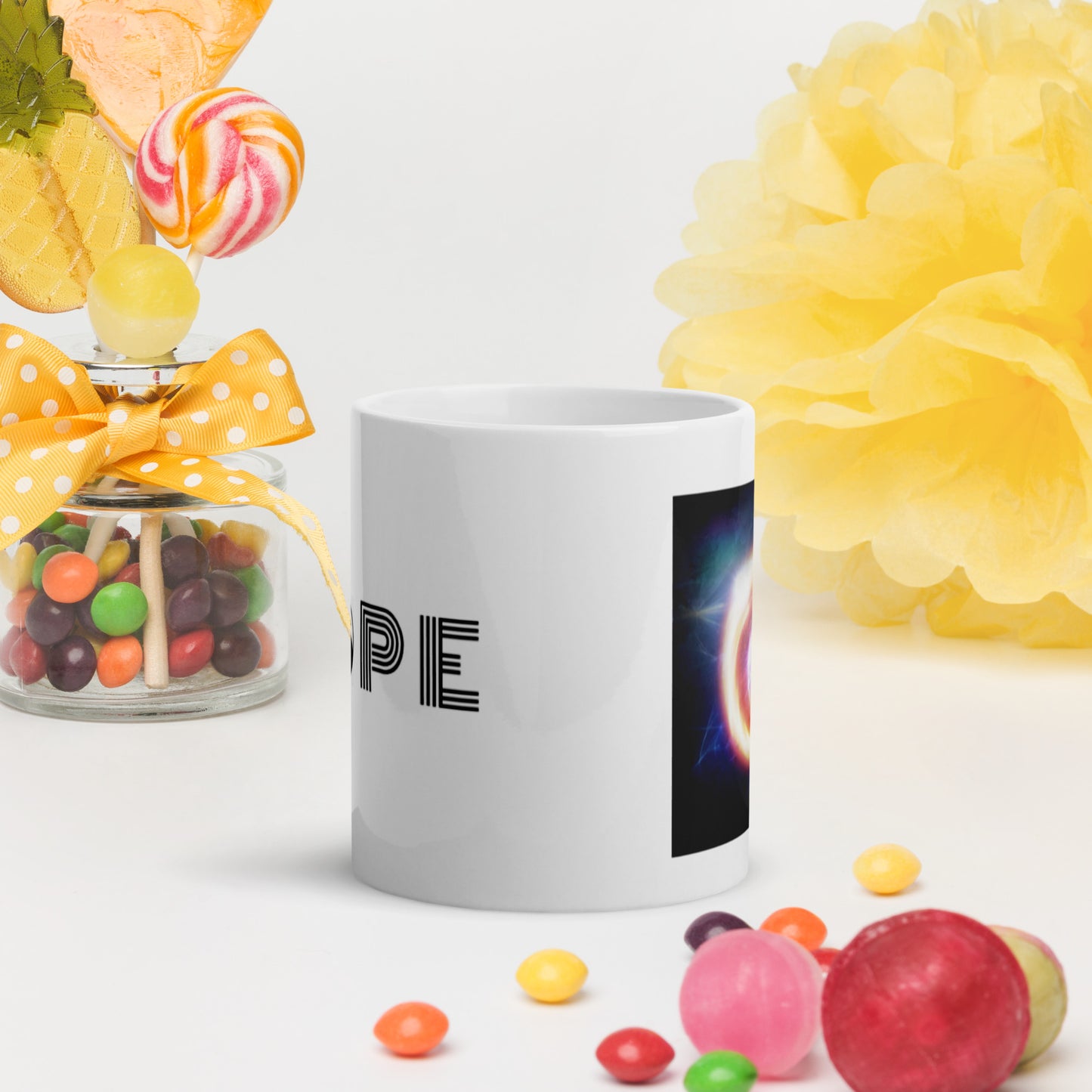 Galaxy White glossy mug