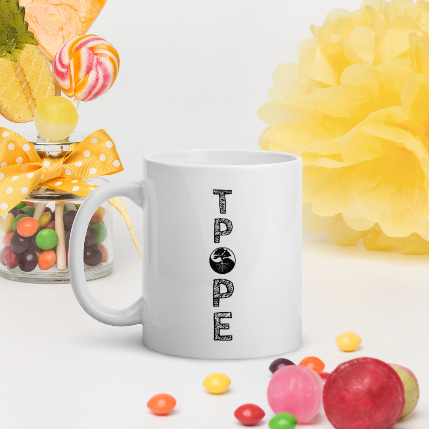 Tpope White glossy mug