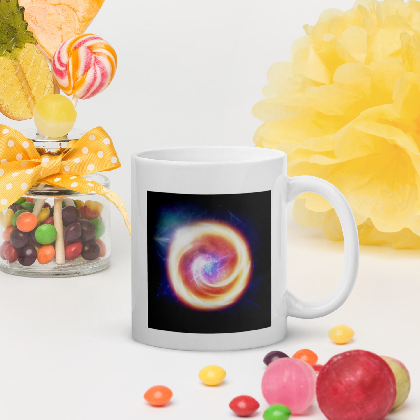 Galaxy White glossy mug