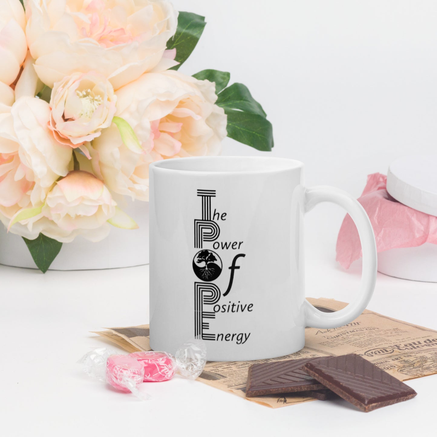 The Power of Positive Energy White glossy mug