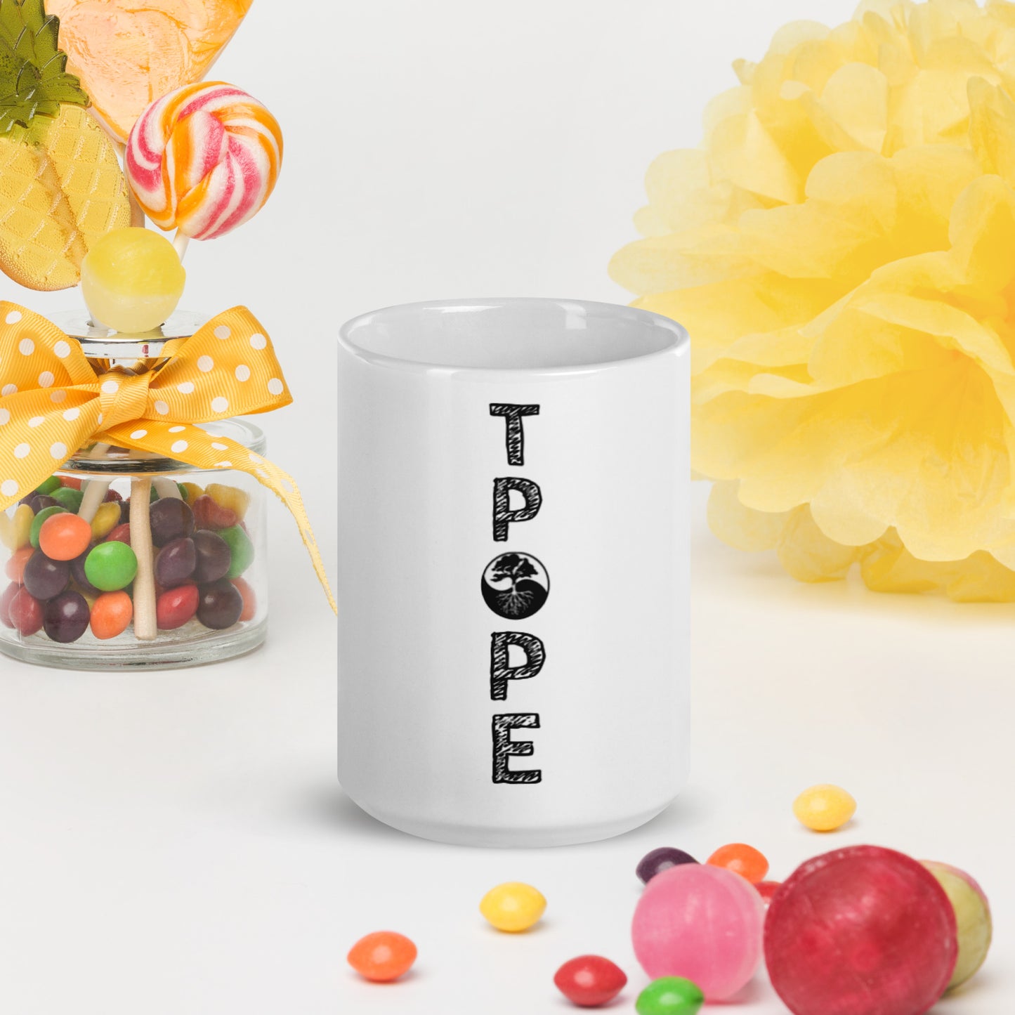 Tpope White glossy mug