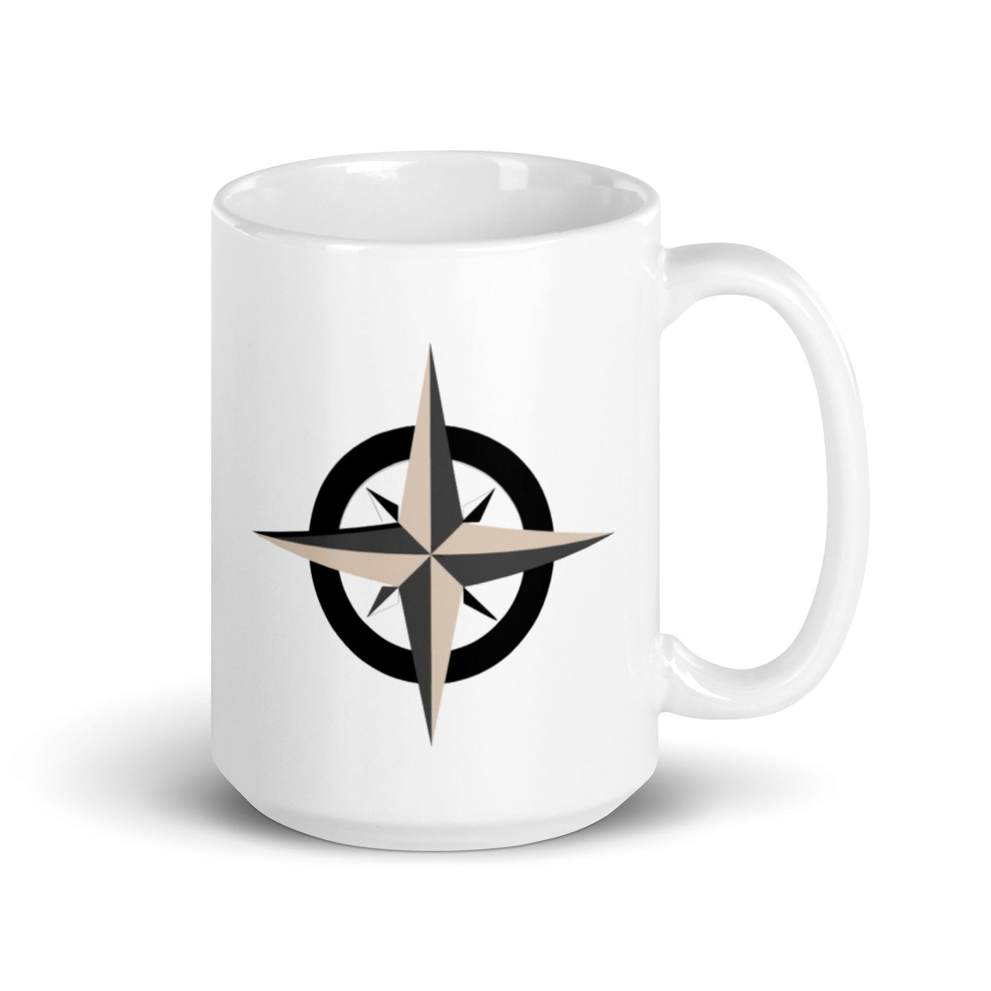 Compass White glossy mug