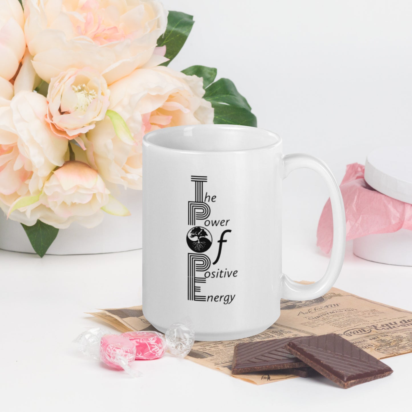 The Power of Positive Energy White glossy mug